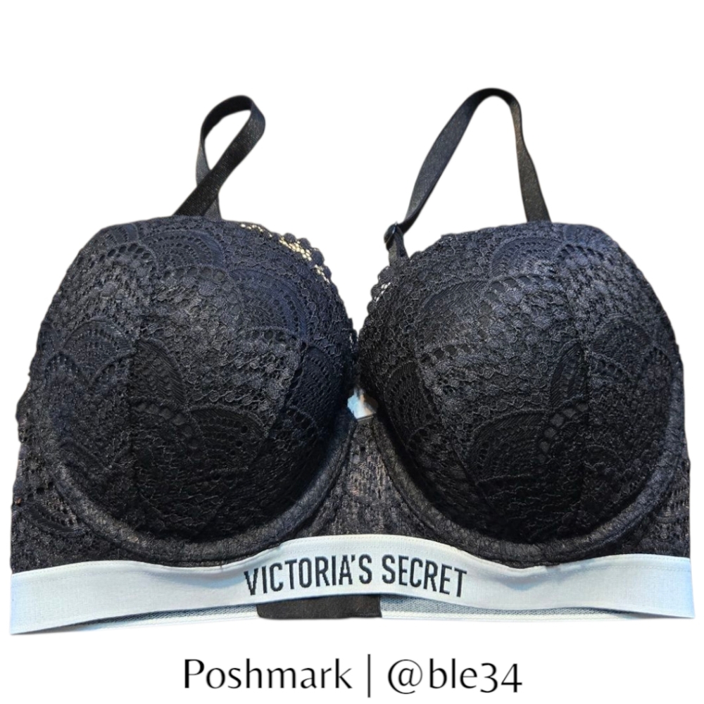 Victoria's Secret Lace T-Shirt Push Up Bra SZ 34D